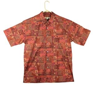 Tori Richard Hawaiian Shirt Mens Size M Red Floral Pocket Made In Hawaii